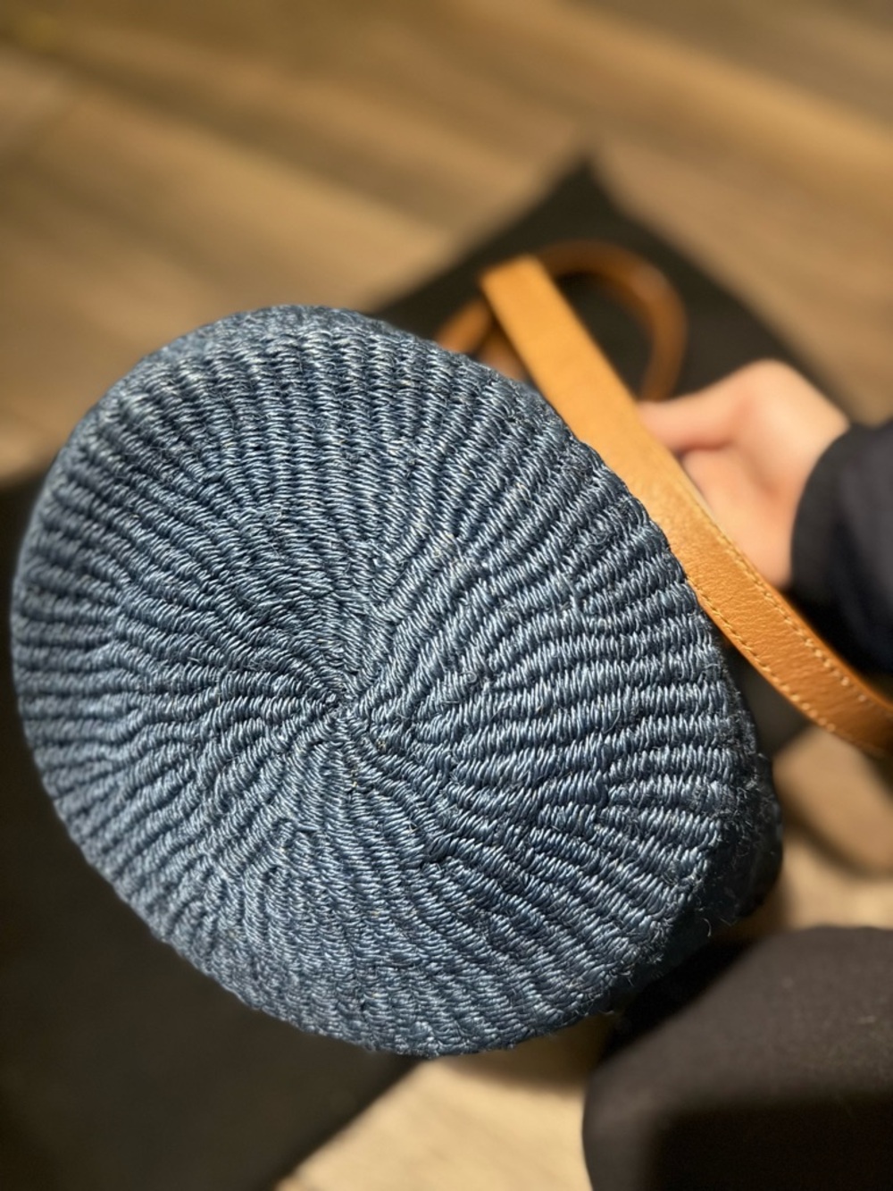 Saint Laurent Navy Woven Tote - Picture 6 of 9